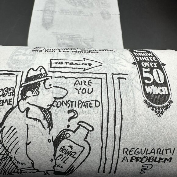 Humorous Novelty Toilet Paper You Know You're Over 50 Vtg 1992 Gag Gift Party - Picture 8 of 11